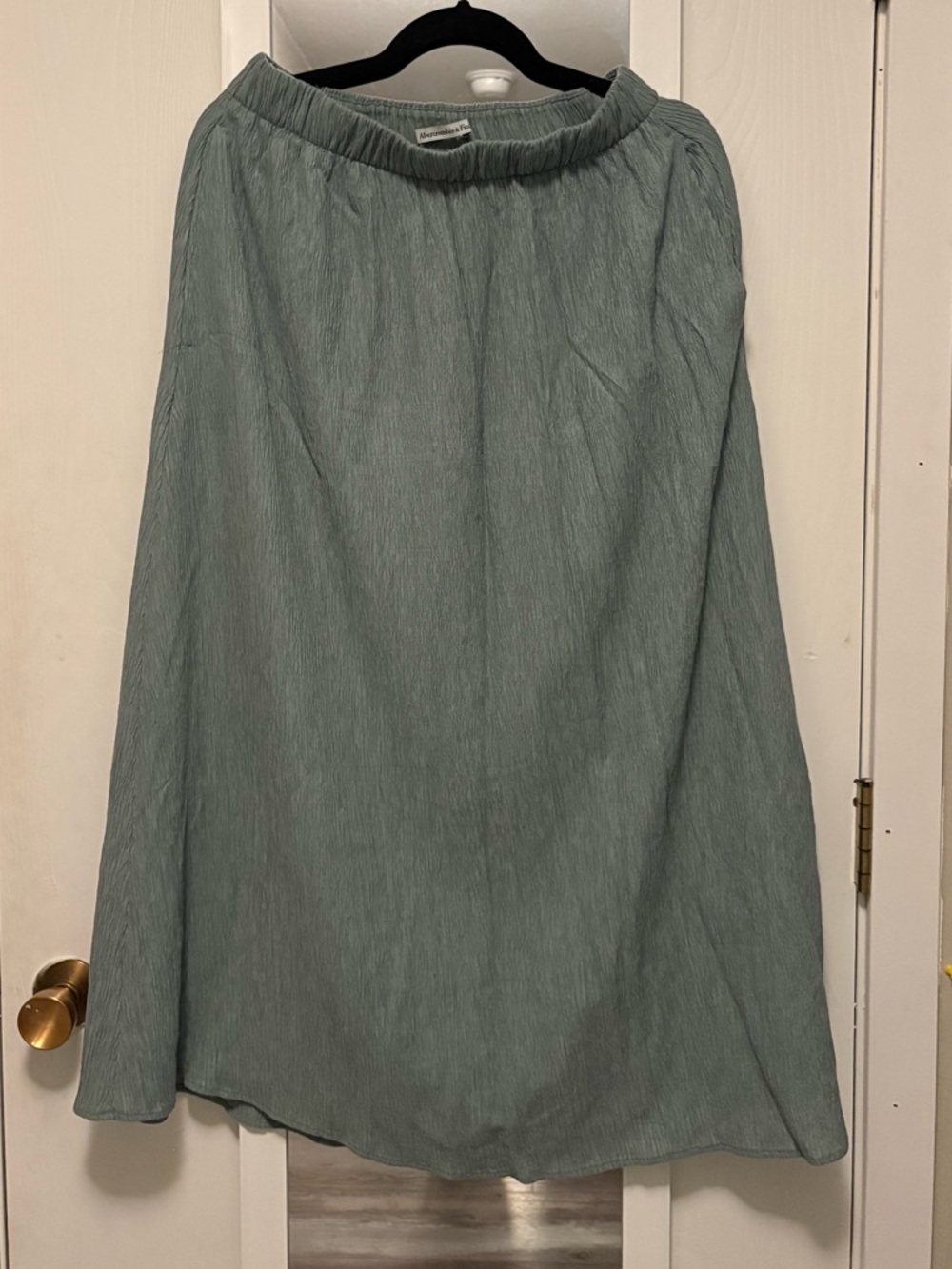 Abercrombie & Fitch Light Sage A-Line Midi Skirt